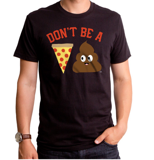 Pizza Poop Adult T-Shirt Black