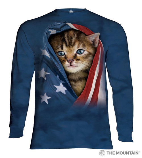 Patriotic Kitten Long Sleeve T-Shirt