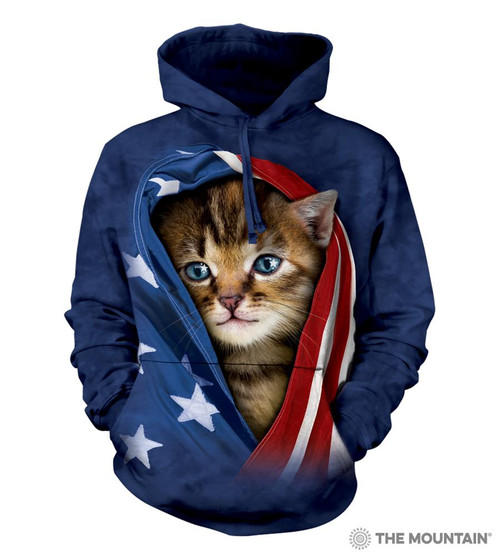Patriotic Kitten Hoodie Sweatshirt