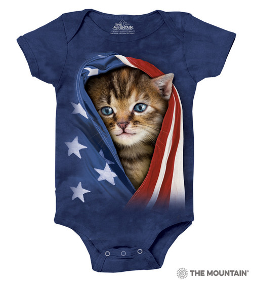 Patriotic Kitten Baby Onesie T-Shirt