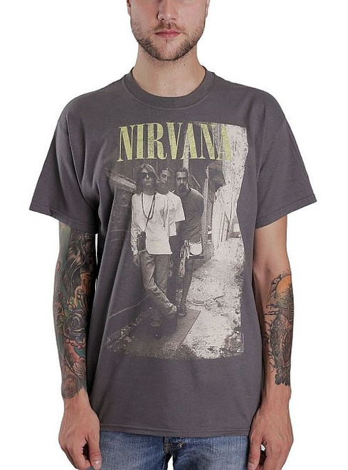Nirvana Brick Wall Alley Photo T-Shirt