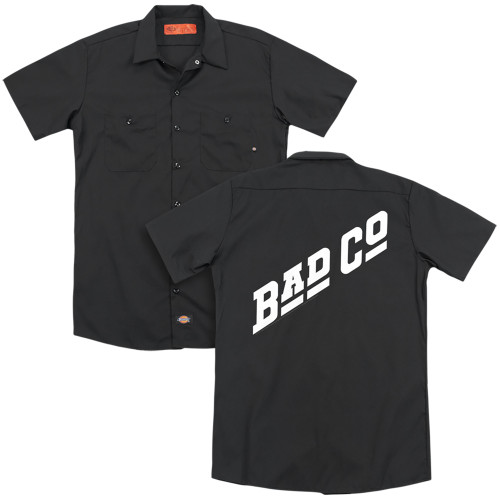Bad Company Bad Co Logo (Back Print) Adult Work Shirt Black