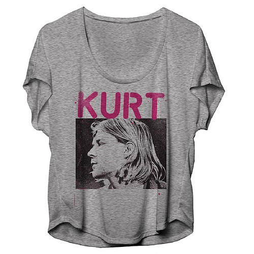 Kurt Cobain Nirvana Side Photo Junior Women's Dolman T-Shirt