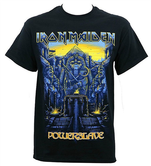 Iron Maiden Dark Ink Powerslave Men's Black T-Shirt