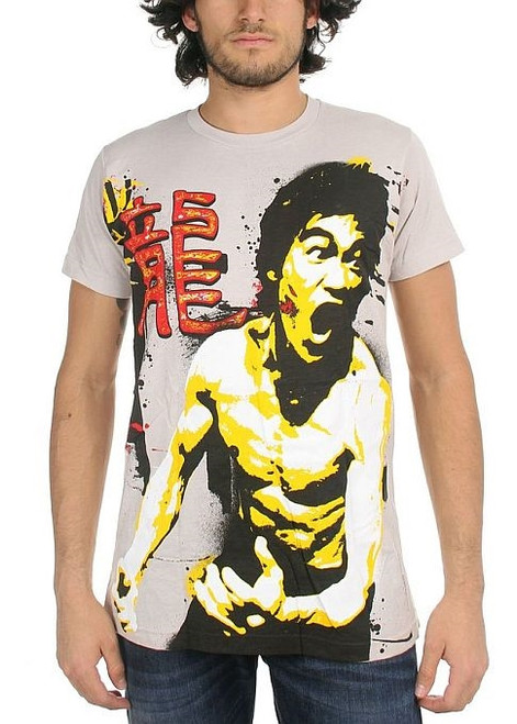 Bruce Lee Scream Big Print Subway T-Shirt