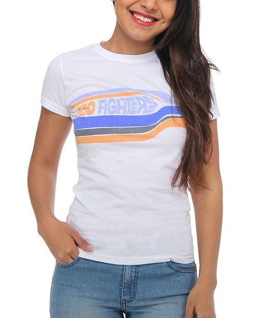 Foo Fighters Striped Junior Women's T-Shirt