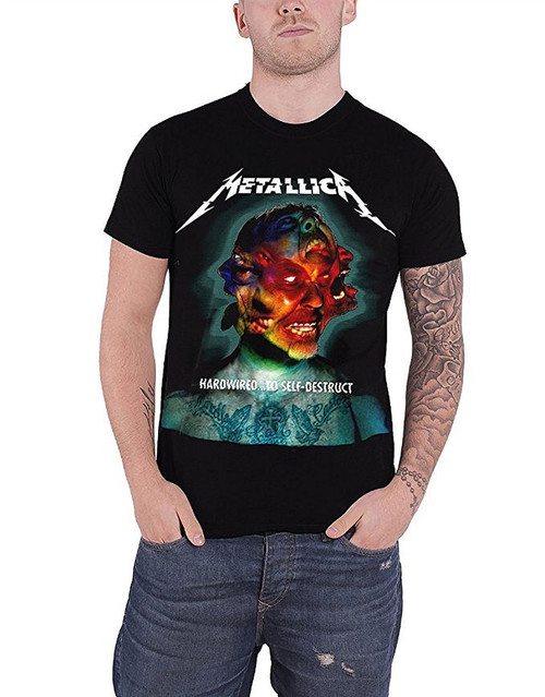 Metallica Hardwired Album Cover Front Only Men's T-Shirt Black