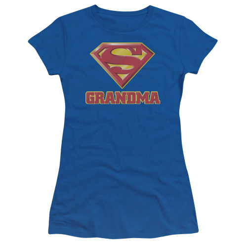 Superman Super Grandma Junior Women's Sheer T-Shirt Royal Blue