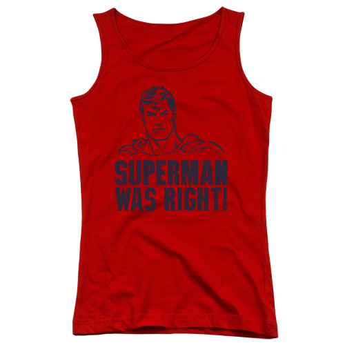 Superman Was Right Junior Women's Tank Top T-Shirt Red
