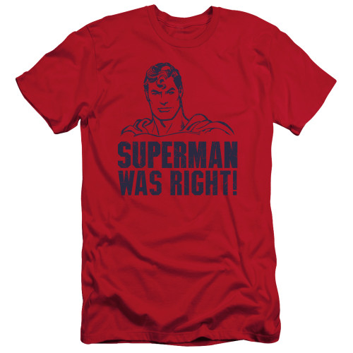 Superman Was Right Adult 30/1 T-Shirt Red
