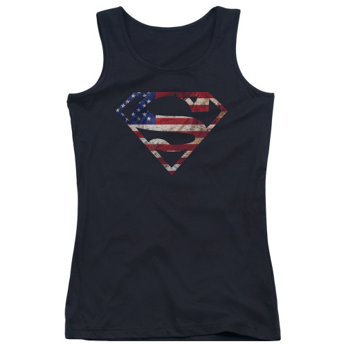 Superman Super Patriot Junior Women's Tank Top T-Shirt Black
