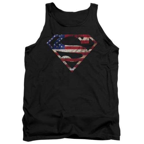 Superman Super Patriot Adult Tank Top T-Shirt Black