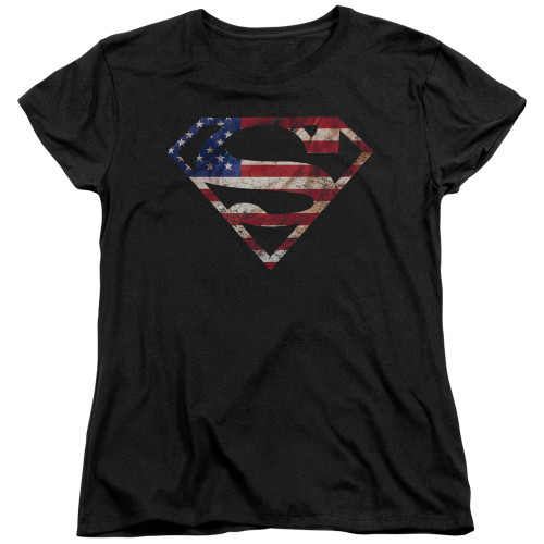 Superman Super Patriot Women's T-Shirt Black