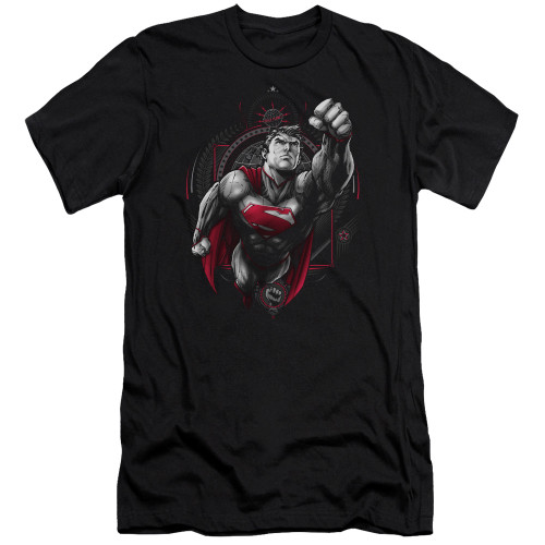Superman Propaganda Superman Premium Canvas Adult Slim Fit 30/1 T-Shirt Black