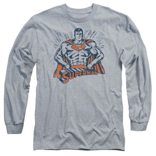 Superman Vintage Stance Adult Long Sleeve T-Shirt Athletic Heather