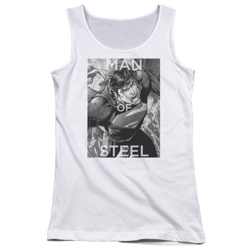 Superman Flight Of Steel Junior Women's Tank Top T-Shirt White