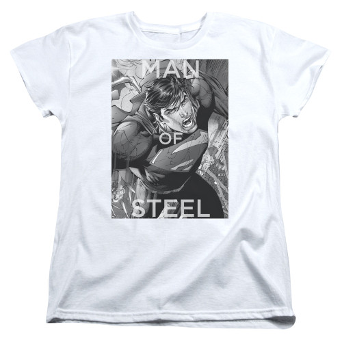 Superman Flight Of Steel Women's T-Shirt White