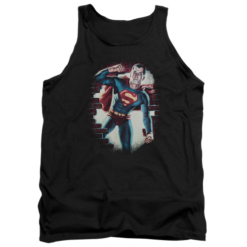 Superman Vintage Steel Adult Tank Top T-Shirt Black