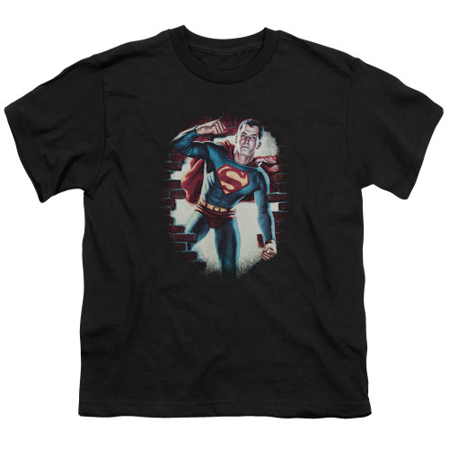 Superman Vintage Steel Youth T-Shirt Black