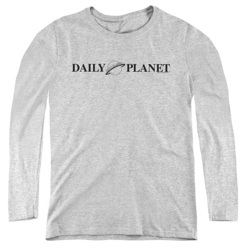 Superman Daily Planet Logo Women's Long Sleeve T-Shirt T-Shirt Athletic Heather
