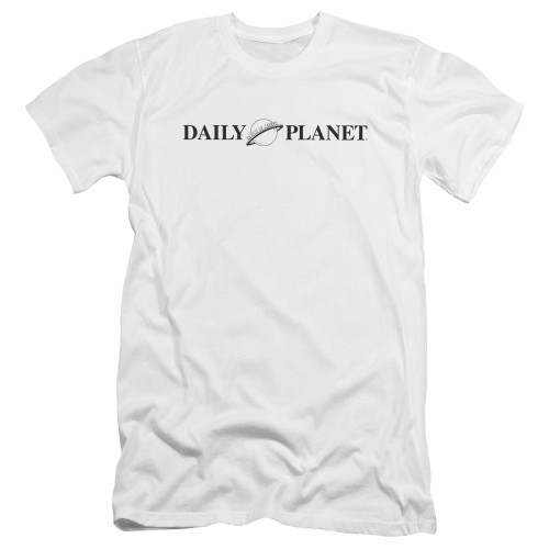 Superman Daily Planet Logo Premium Canvas Adult Slim Fit 30/1 T-Shirt White