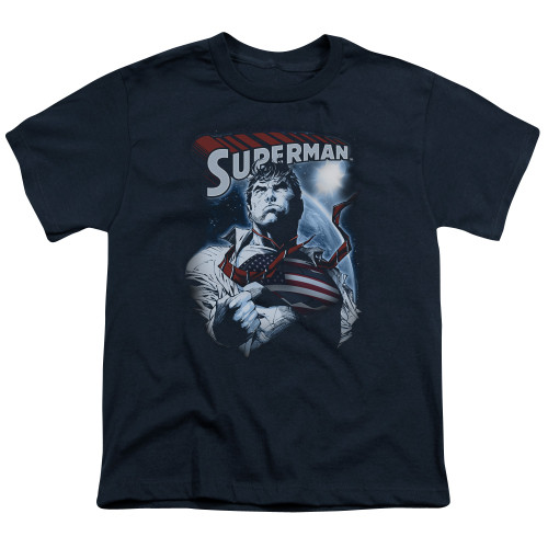 Superman Honor And Protect Youth T-Shirt Navy