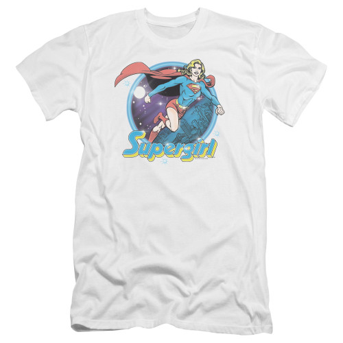 Superman Supergirl Airbrush Premium Adult 30/1 T-Shirt White