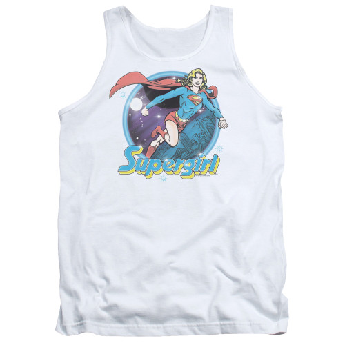 Superman Supergirl Airbrush Adult Tank Top T-Shirt White