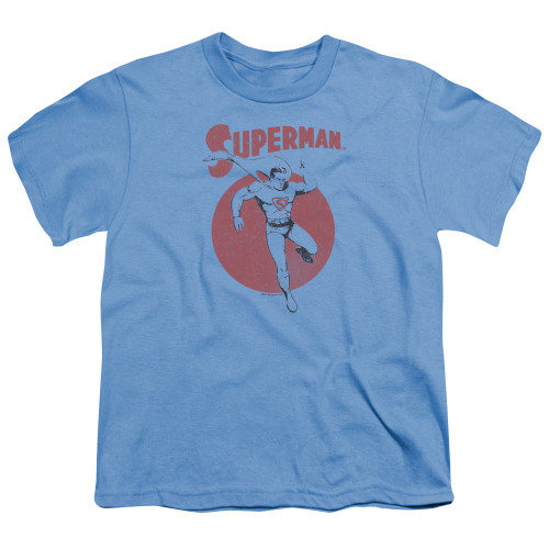 Superman Vintage Sphere Youth T-Shirt Carolina Blue