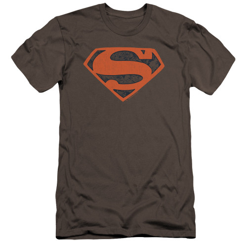 Superman Vintage Shield Collage Premium Adult 30/1 T-Shirt Charcoal
