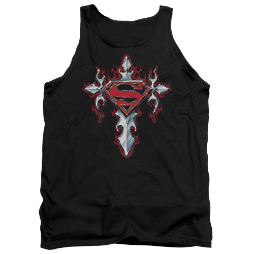 Superman Gothic Steel Logo Adult Tank Top T-Shirt Black