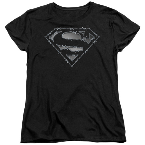 Superman Barbed Wire Women's T-Shirt Black
