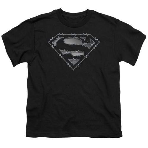 Superman Barbed Wire Youth T-Shirt Black
