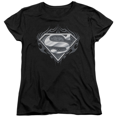Superman Biker Metal Women's T-Shirt Black