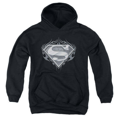 Superman Biker Metal Youth Pullover Hoodie Sweatshirt Black