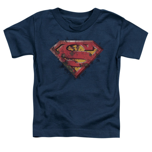 Superman Rusted Shield Toddler T-Shirt Navy