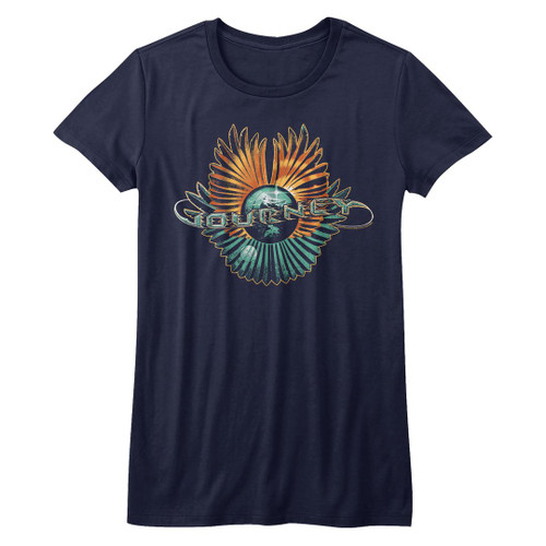 Journey Orange And Teal Navy Junior Women's T-Shirt