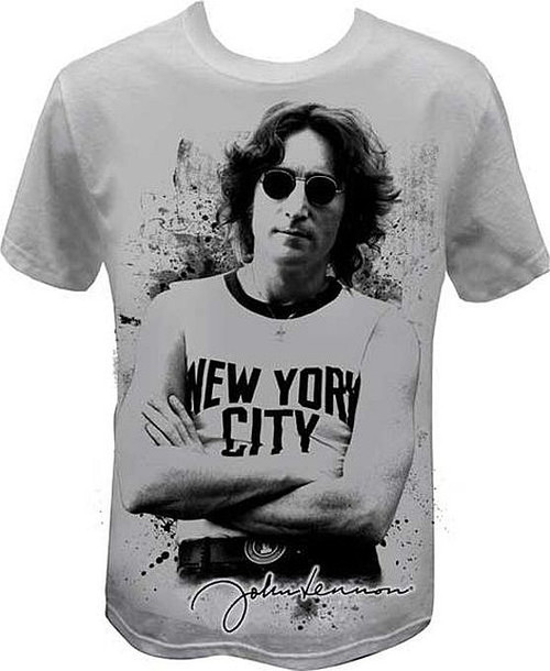 John Lennon New York Silver T-Shirt Beatles