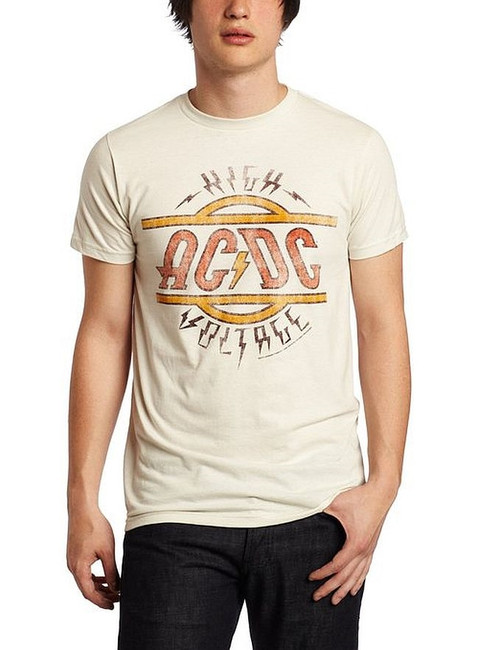 AC/DC High Voltage Distressed Fitted T-Shirt