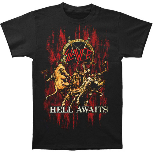 Slayer Hell Awaits Blood Men's Black T-Shirt