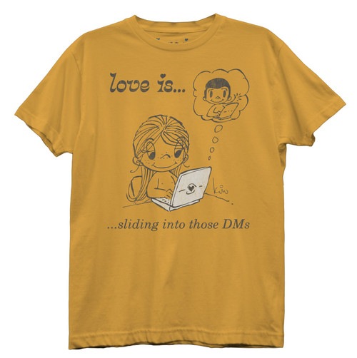 Love Is Sliding Into The DMs Junior Women's Crew T-Shirt