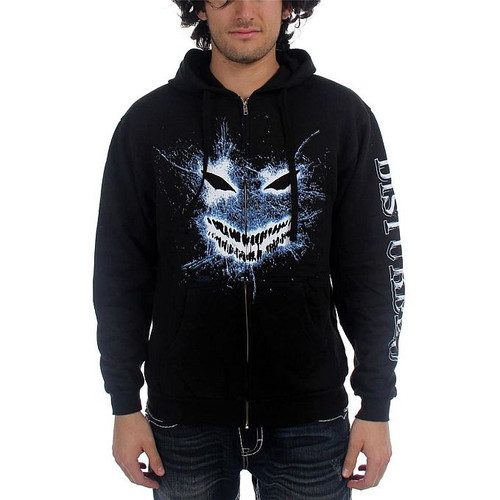 Disturbed Shatter Face Zip Hoodie Sweatshirt
