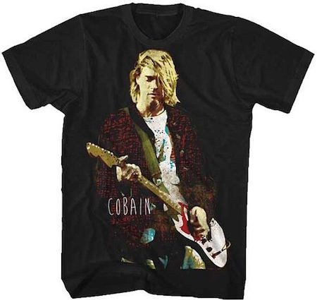 Nirvana Kurt Cobain Red Jacket Guitar Photo T-Shirt