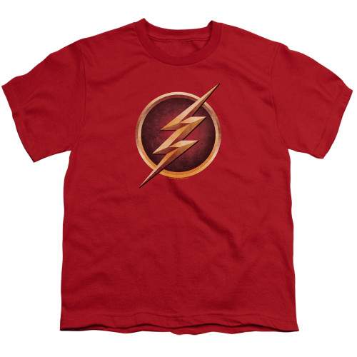 The Flash Chest Logo Youth T-Shirt Red