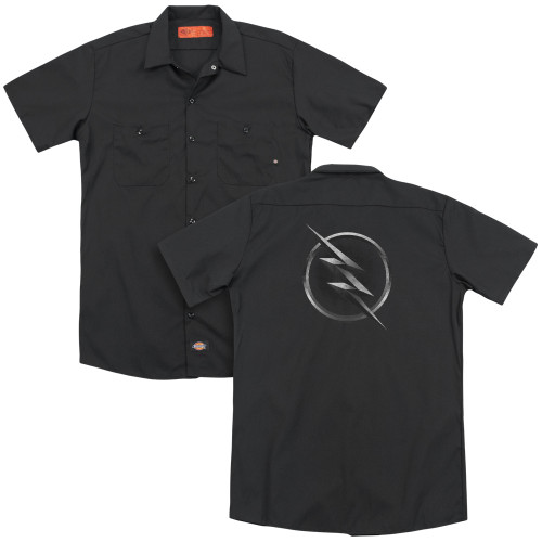 The Flash Zoom Logo (Back Print) Adult Work Shirt Black