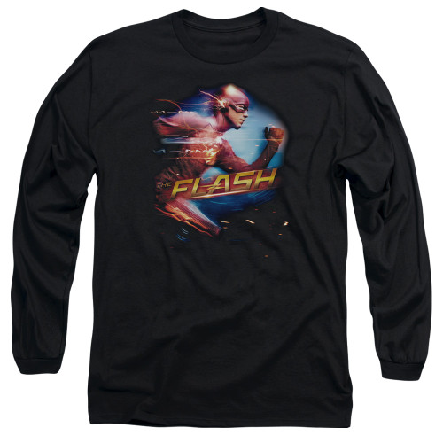 The Flash Fastest Man Adult Long Sleeve T-Shirt Black