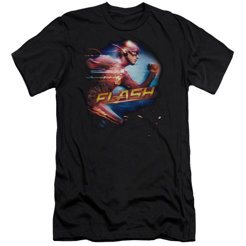 The Flash Fastest Man Adult 30/1 T-Shirt Black