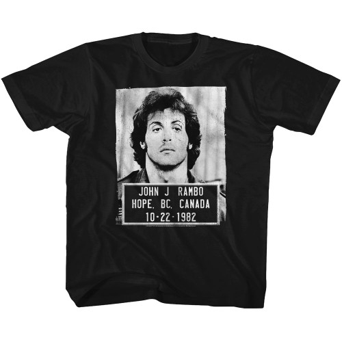Rambo Mugshot Black Toddler T-Shirt - Clearance