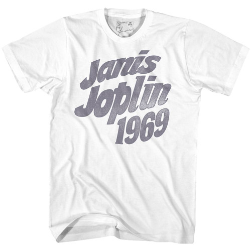 Janis Joplin Jj67 White Adult T-Shirt