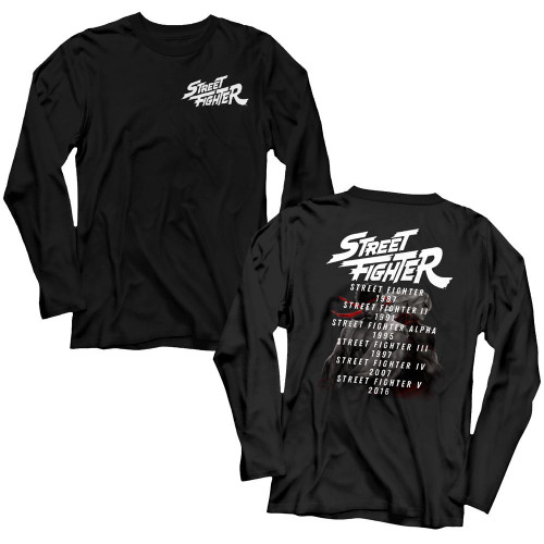 Street Fighter Versus Black Adult Long Sleeve T-Shirt